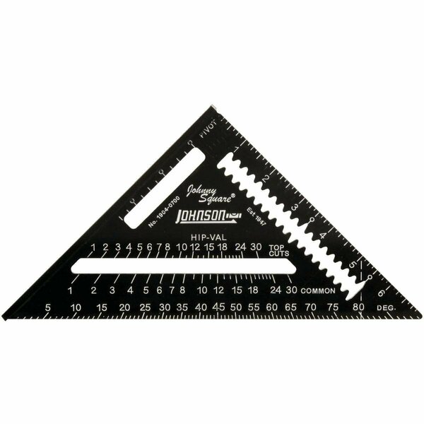 Johnson Level Johnny Square 7 In. Aluminum Professional Easy-Read Rafter Square 1904-0700